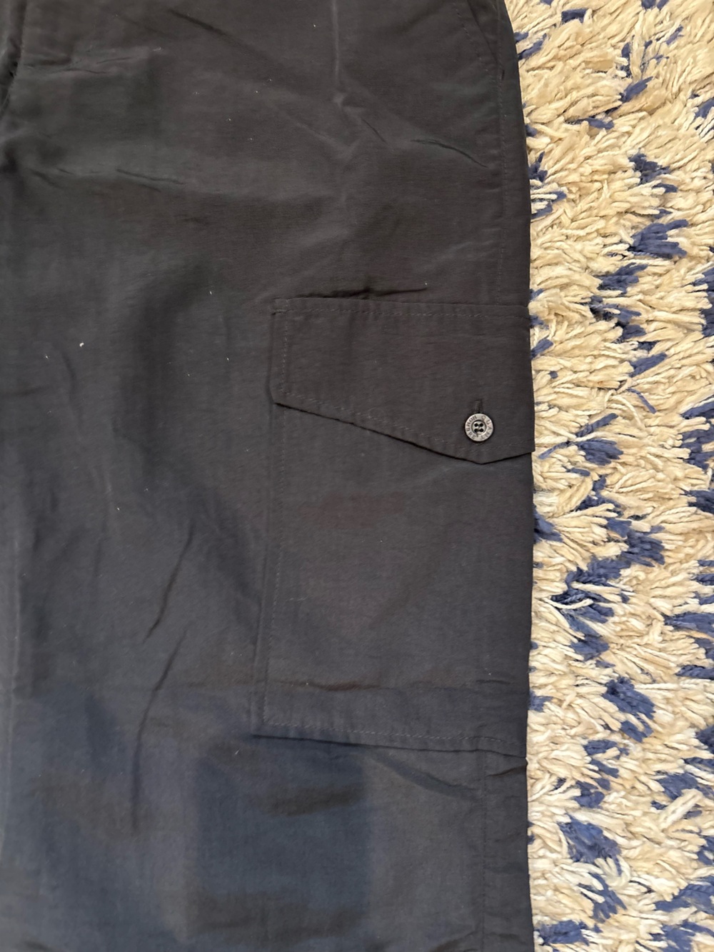 Quant Hombre Vintage Nylon Cargo Pants Made in USA Black Size 32 - Picture 6 of 9